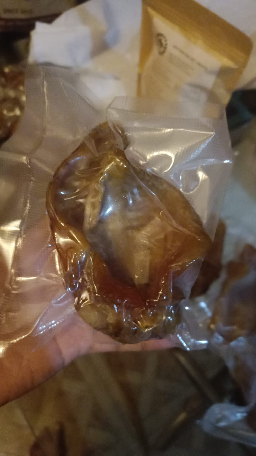 Freshly vacuum-sealed treats ready for packing