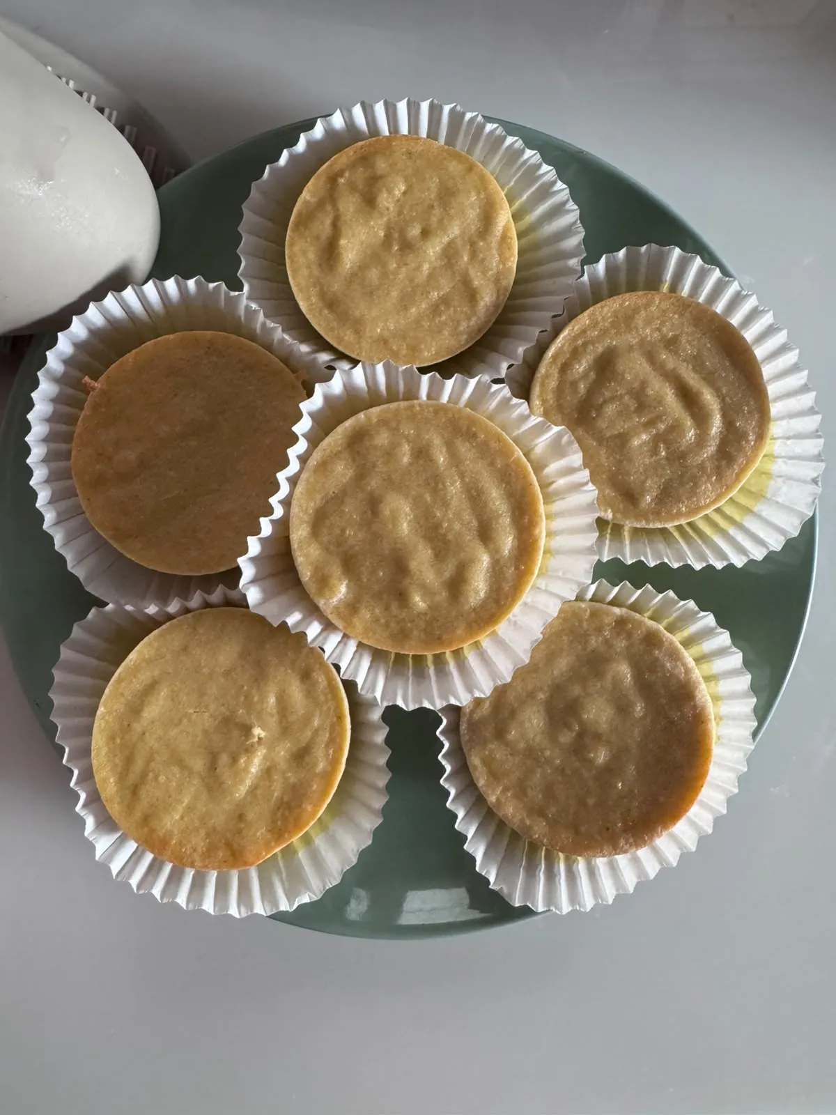 Freshly baked Chicken Muffins in paper cases — top view